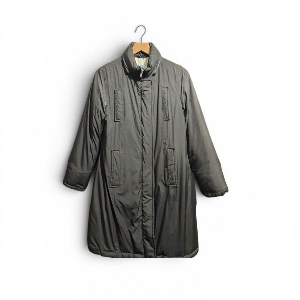 Y2K Gap Down Puffer Coat Womens Small Black Mid Length Coat